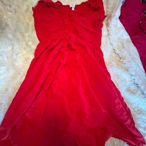 LOFT Vibrant Red High Low Dress